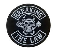 Breaking the Law iron-on patch, heavy metal patch, rocker, iron-on patch, hard rock, iron-on patch, biker, motorcycle, chopper, outlaws patch (BTL 5 (9 x 9 cm)