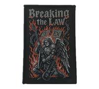 Breaking the Law Sew-On / Iron-On Patch, Heavy Metal Patch, Rocker, Iron-On Patch, Hard Rock, Biker Motorcycle Chopper Outlaws Patch (BTL 2 (7 x 10 cm))