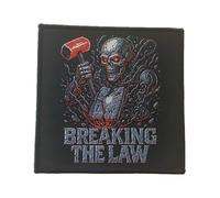 Breaking the Law Sew-On / Iron-On Patch, Heavy Metal Patch, Rocker, Iron-On Patch, Hard Rock, Biker Motorcycle, Chopper Outlaws Patch, (BTL 4 (10 x 10 cm)