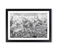 Breaking Through The Siege at Hesui by Lang Shining Framed Print | A2 Black Framed Wall Art | Ready to Hang | Modern Nature Picture | Living Room Bedroom Lounge Office