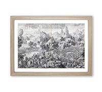 Breaking Through The Siege at Hesui by Lang Shining Framed Print | A2 Oak Framed Wall Art | Ready to Hang | Modern Nature Picture | Living Room Bedroom Lounge Office