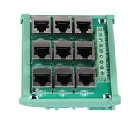 Breakout Board RJ45 8p8c Jack 9-Way USB C Breakout Board Din Rail Mount Ethernet Connector Distribution Vertical Jack Terminal Block Connector