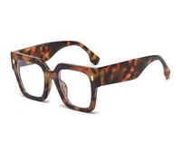 Breaksun Fashion Oversized Blue Light Blocking Glasses for Women Men Trendy Big Square Frame Computer Eyeglasses, Tortoise, MM