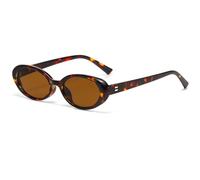 Breaksun Retro Oval Sunglasses for Women Men Small Oval Sunglasses 90s Vintage Shades, Tortoise Brown/Brown, MM