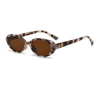 Breaksun Retro Oval Sunglasses for Women Men Small Oval Sunglasses 90s Vintage Shades, Tortoise Yellow/Brown, MM