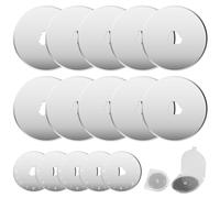 BREANIFULL 15 PCS Rotary Cutter Blades Rotary Cutter Set Plum Blossom Hole Replacement Blades Universal 28mm&45mm Titanium Heavy-Duty Round Cutters for Quilting Scrapbooking Sewing Paper Art Crafts