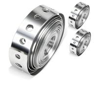 BREANIFULL 3 Packs Galvanised Steel Band Pipe Support Hanging 1.8 cm × 3m Metal Pipe Bracket Galvanised Steel Band Metal Fixing Strap with Perforated Holes for Plumbing Fuel Line Intercooler Tube