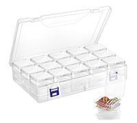 BREANIFULL 46 Pcs Bead Organizer Box Plastic Storage Box and Rectangle Plastic Cases Small Craft Storage Containers with Hinged Lid for Diamond Painting Accessories Bead Jewelry Crafts