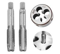 BREANIFULL M12 x 1.75mm Metric Tap and Die Set, Tap and Die Kit Hand Threading Tapping Tools Taps and Dies Kit Hand Threading Tapping Tools for Repair (3PCS)