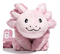 Brease 5 lb Weighted Pink Axolotl Stuffed Animal - Soft, Large Plush Toy for Comfort, Calm & Relaxation, Ideal Huggable Companion for Kids & Adults, Perfect Heavy Plushie for All Ages