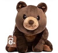 Brease Weighted Stuffed Animal, Brown Teddy Bear Plush Toy 5-lbs, Gentle Companion for Children and Adults, Soft Plushie for Boys and Girls, Snuggly Bear for Gentle Embrace and Calm