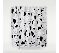 BREASOME Dalmatian Shower Curtain 180 x 180 cm Black and White Stripes Shower Curtain for Bathroom Decor Mould Proof Waterproof Polyester Fabric Bath Curtain with 12 Hooks
