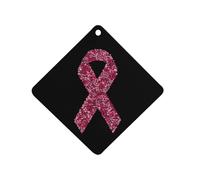 Breast C-ancer Ribbon Car Air Freshener Aromatherapy Tablets Hanging Scented Cards for Rooms Bathrooms Wardrobe Rhombus