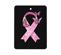 Breast C-ancer Ribbon with Butterfly Cute Car Air Fresheners Long Lasting Scent Car Mirror Hanging Scented Cards Tablets Square