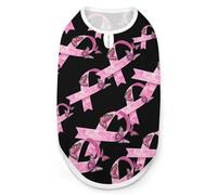 Breast C-ancer Ribbon with Butterfly Funny Dog Shirts Sleeveless Pet Tank Top Comfort Pets Clothes Vest for Small Medium Dogs Cat L