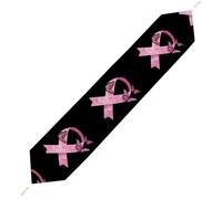 Breast C-ancer Ribbon with Butterfly Trendy Table Runner With Tassels Soft Plush Table Cloth Living Room Decor 229*33cm
