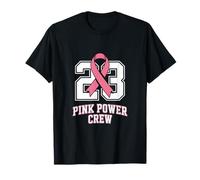 Breast Cancer Awareness 23 Pink Power Crew Ribbon T-Shirt