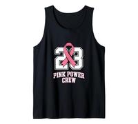 Breast Cancer Awareness 23 Pink Power Crew Ribbon Tank Top