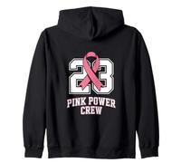 Breast Cancer Awareness 23 Pink Power Crew Ribbon Zip Hoodie