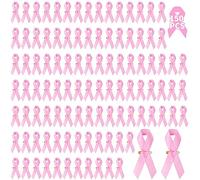 Breast Cancer Awareness Accessories, Breast Cancer Awareness Pins, Official Hope Ribbon Satin Pins Breast Cancer Lapel Brooches Safety Pins Gifts for Fundraising Campaign Event Supplies, Pink, 3.3*1.6
