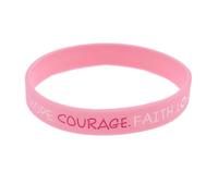 Breast Cancer Awareness Accessories Silicone Bracelets Hope Faith Strength Courage Accessories Wristbands for Women Breast Cancer Awareness Gifts Party Supplies Favors