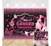 Breast Cancer Awareness Backdrop for Photography Pink Ribbon Background October Breast Cancer Month Banner Office Home Charity Activities Breast Cancer Party Decoration (8x6FT)