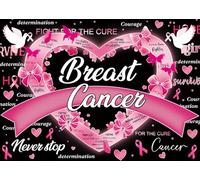 Breast Cancer Awareness Backdrop Pink Ribbon Love Breast Cancer Banner Breast Cancer Month Flower Butterfly Photography Backdrop Hope Survivor Charity Party Photo Booth Decorations (7X5FT)