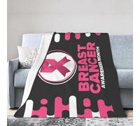 Breast Cancer Awareness Blanket For Women Men Soft Winter Warm Throw Blanket Flannel Blankets For Couch Bed 80"X60"