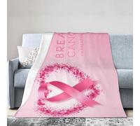 Breast Cancer Awareness Blanket For Women Men Soft Winter Warm Throw Blanket Flannel Blankets For Couch Bed 80"X60"