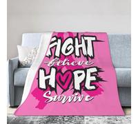 Breast Cancer Awareness Blanket For Women Men Soft Winter Warm Throw Blanket Flannel Blankets For Couch Bed 80"X60"