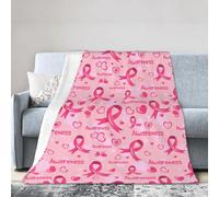 Breast Cancer Awareness Blanket For Women Men Soft Winter Warm Throw Blanket Flannel Blankets For Couch Bed 80"X60"