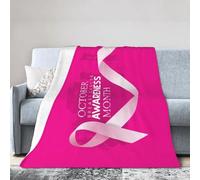 Breast Cancer Awareness Blanket For Women Men Soft Winter Warm Throw Blanket Flannel Blankets For Couch Bed 80"X60"