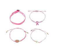 Breast Cancer Awareness Bracelets Braied Cross Bracelet Pink Ribbon Bracelets Virgin Mary Amulet Gift for Women Mothers Day WWJD Jewelry Gifts, Middle, Zinc, no gemstone