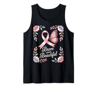 Breast Cancer Awareness Brave Looks Beautiful Pink Ribbon Tank Top