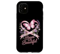 Breast Cancer Awareness Brave Looks Beautiful Ribbon Case for iPhone 11