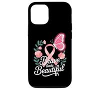Breast Cancer Awareness Brave Looks Beautiful Ribbon Case for iPhone 12/12 Pro