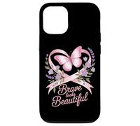 Breast Cancer Awareness Brave Looks Beautiful Ribbon Case for iPhone 12/12 Pro