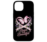 Breast Cancer Awareness Brave Looks Beautiful Ribbon Case for iPhone 14