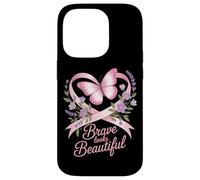 Breast Cancer Awareness Brave Looks Beautiful Ribbon Case for iPhone 14 Pro