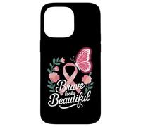 Breast Cancer Awareness Brave Looks Beautiful Ribbon Case for iPhone 14 Pro Max