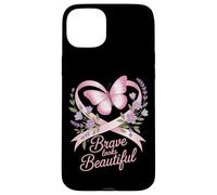 Breast Cancer Awareness Brave Looks Beautiful Ribbon Case for iPhone 15 Plus