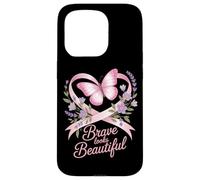Breast Cancer Awareness Brave Looks Beautiful Ribbon Case for iPhone 15 Pro