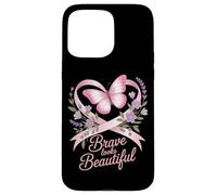 Breast Cancer Awareness Brave Looks Beautiful Ribbon Case for iPhone 15 Pro Max