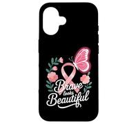 Breast Cancer Awareness Brave Looks Beautiful Ribbon Case for iPhone 16