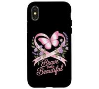 Breast Cancer Awareness Brave Looks Beautiful Ribbon Case for iPhone X/XS