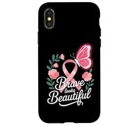 Breast Cancer Awareness Brave Looks Beautiful Ribbon Case for iPhone X/XS