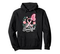 Breast Cancer Awareness Brave Looks Beautiful Ribbon Pullover Hoodie