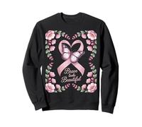 Breast Cancer Awareness Brave Looks Beautiful Ribbon Sweatshirt
