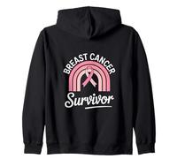 Breast Cancer Awareness Breast Cancer Survivor Rainbow Zip Hoodie