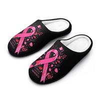 Breast Cancer Awareness Breathable Slippers Women Slip On Winter Warm House Slippers Shoes Bedroom 7-8(39-40